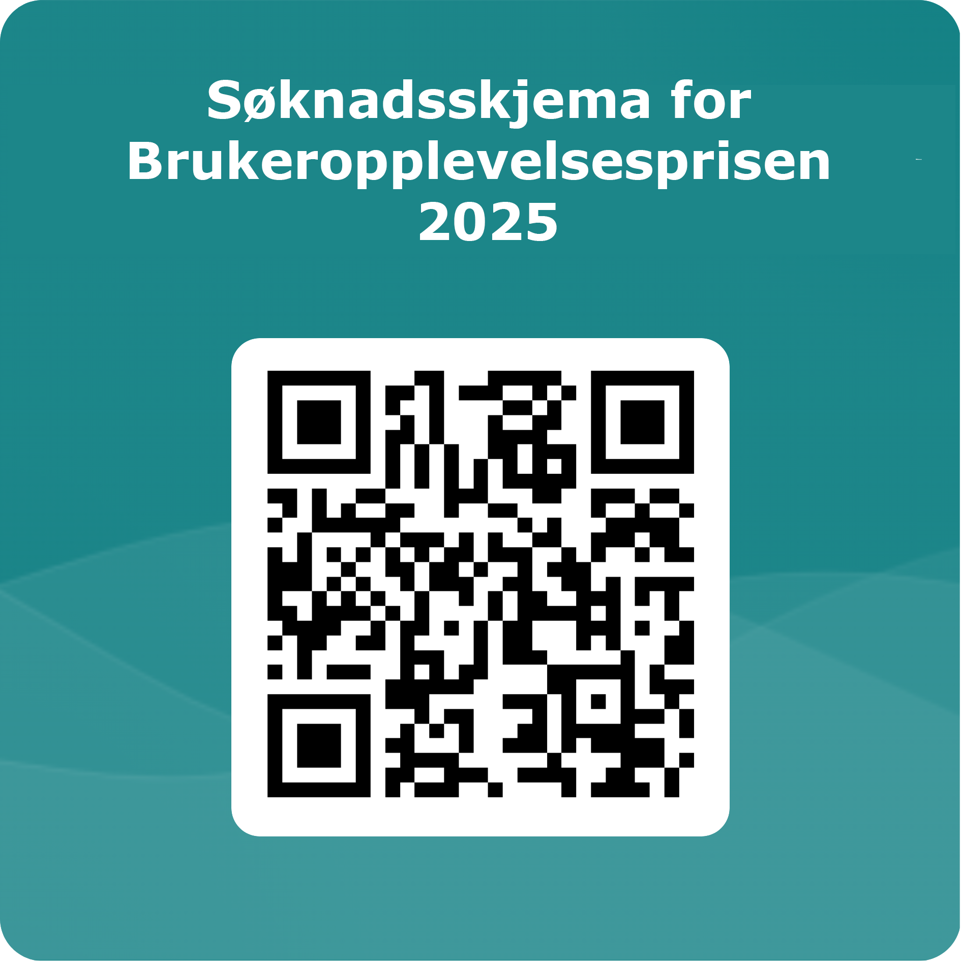 QR-kode til søknadsskjema for Brukeropplevelsesprisen 2025